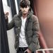 Men's clothing corduroy English hooded solid color padded coat coat_viptrois.com