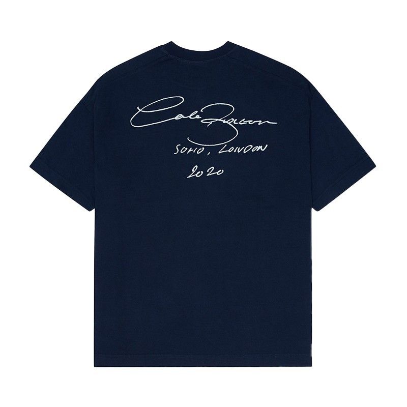 High Street Cole Buxton minimalist slogan letter year number printed round neck casual short sleeved T-shirt trend_viptrois.com