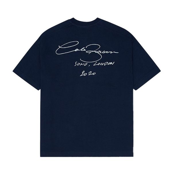 High Street Cole Buxton minimalist slogan letter year number printed round neck casual short sleeved T-shirt trend_viptrois.com