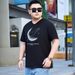 Large Size Men's Spring And Summer New Short-sleeved T-shirt Men's Black Thin Elastic Casual V-neck T-shirt Men's Middle-aged And Young Clothes_viptrois.com