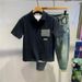 2024 Summer New Pocket Splicing Striped Contrasting Color Lapel Short-sleeved Polo Shirt Men's Ruffian Handsome Solid Color T-shirt_viptrois.com