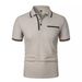 New Men's Short Sleeve Polo Shirts Solid Color Casual T-shirt Summer Trendy Breathable Loose Basic Splice Top Pockets Men Shirts_viptrois.com