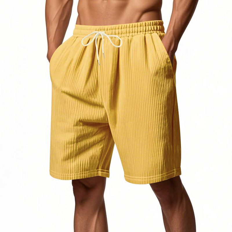 Men's Clothing Summer New Products Men's Casual Loose Corduroy Trend Beach Sports Shorts Beach Pants Men_viptrois.com