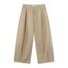 Men's Clothing Straight Leg Wide Leg Casual Pants High End Solid Color Versatile Dress Pants Pure Cotton Flowy Suits & Blazers_viptrois.com
