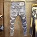 Men's Jeans Fashion Brand Retro Blue Slim Pants Trend Korean Version Of All Worn Patch Pants Men Do Old Pants Uhero_viptrois.com