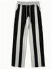 "Men's Winter White Striped Print Joggers - Loose Fit Straight Leg Sweatpants With Stylish Design, Unisex Casual Pants_viptrois.com