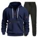 Men's Clothing men's new sweatshirt autumn and winter trend zipper sweatshirt two piece set_viptrois.com