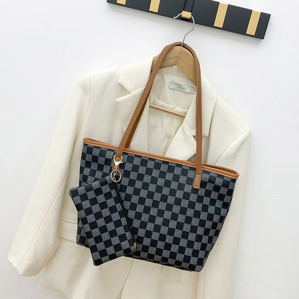 Women's Bags New Fashion Casual Checkerboard Print Wallet Pendant Shoulder Bag_viptrois.com