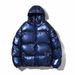 Men's Solid Color Shiny Cotton Coat Trend Reflective Loose Zipper Hooded Thickened Cotton Coat_viptrois.com