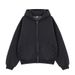 American Style Bomber Short Cardigan Zipper Fleece Hooded Sweatshirt Casual Sweatshirt_viptrois.com