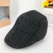 Autumn Winter Warm Woolen Beret Houndstooth Pattern Forward British Style Duckbill Cap Personality Men's Hat_viptrois.com