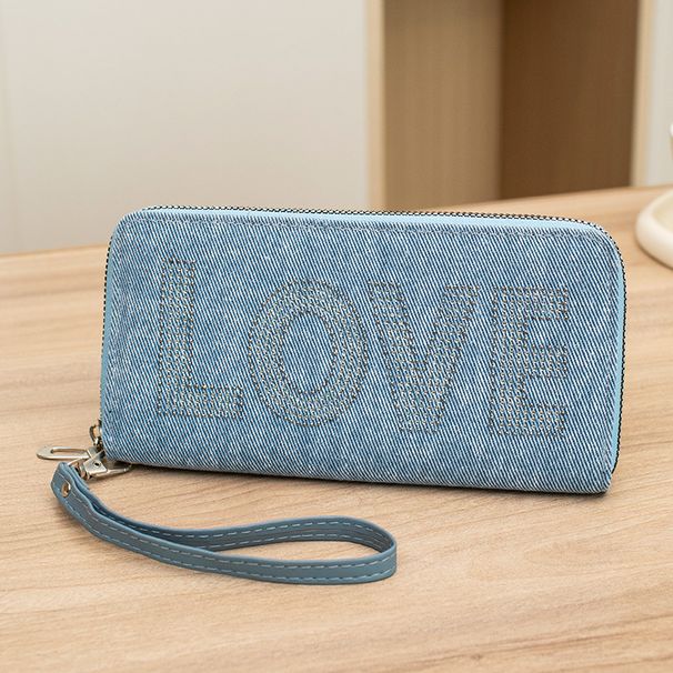Women's Vintage LOVE Print Wallet - Multi-Card Long Wallet With Rhinestone Decor & Large Capacity (Elegant Clutch Purse For Women)_viptrois.com