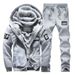 Hoodie Men/Women Fur Inside Tracksuit 2023 Coat Fleece Sweatshirts+Sweatpants Suit Autumn Winter Warm Thick Mens Hooded_viptrois.com