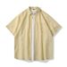 Men's Clothing Linen Thin Short Sleeved Shirt Japanese Simple Retro Loose Casual Shirt_viptrois.com