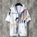 Summer Trendy Men's Zipper Hooded Sweater Short-sleeved Jacket Top Student Class Uniform Sports And Leisure Shirt 1/2 Piece_viptrois.com