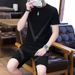 Summer Suit Men's Trendy Brand Casual Sports Short-sleeved Shorts Men's Clothing Set With Handsome Youth Ice Silk Clothes_viptrois.com