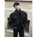2026 Bomber Light Cavalry Suit Men's Spring American Bomber Jacket Black Stand-up Collar Tooling Jacket Tide_viptrois.com