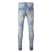 Men's Clothing Denim Capital American High Street Ripped Jeans Men's Small Straight Jeans Men's Light Blue Jeans Men_viptrois.com