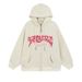 Men's Vintage Style Hooded Zip-Up Sweatshirt With Flocking Embroidery Star & Letter Design, Loose Fit Casual Hoodie Jacket_viptrois.com