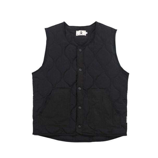 Men's Clothing Workwear Cotton Vest Street Fashion Loose Collarless Jacket Autumn And Winter Pocket Sleeveless Waistcoat_viptrois.com