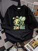 Zom-Bee Adorably Creepy Zombie Bee Cartoon Halloween T-Shirt Breathable Graphic Unisex Casual Comfortable Female Designer Clothes Soft Top For Everyday Wear T-Shirt For Women Casual Women Versatile Women Top Graphic Tees Streetwear Stylish Summer_viptrois.com