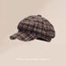 Beret For Women, New Autumn Winter Duckbill Newsboy Cap, Korean Style, Artistic And Fresh Plaid Octagonal Hat_viptrois.com