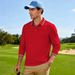 Men's Breathable Quick-Dry Polo Shirt With Jacquard Design, Long Sleeve Loose Fit Casual Golf Shirt For Autumn_viptrois.com