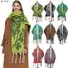 Unisex Shawl Autumn Winter flower jacquard coarse fringe rose scarf_viptrois.com