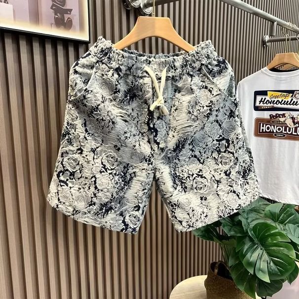 Men's Clothing Denim Shorts Summer New Loose Fashion Casual Trendy Shorts_viptrois.com