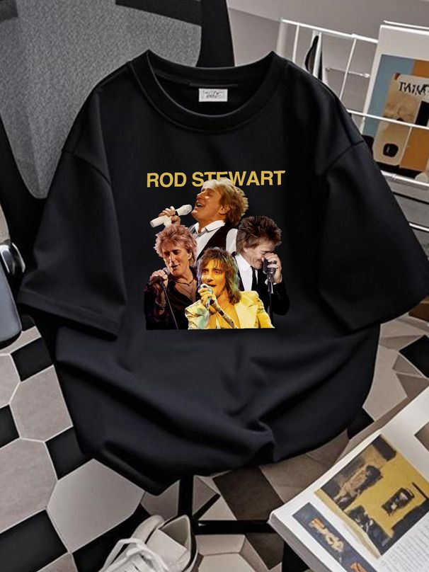 Rod Stewart T Shirt Classic Mom Gift Halloween Designer Clothes Slightly Top For Everyday Wear Stretched Summer Streetwear Graphic Homme Versatile_viptrois.com