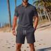 New Men's Summer Casual Sports Versatile Slim Fit Short Sleeved Fashion Polo Shirt And Shorts Set_viptrois.com