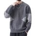 Oversized Diamond Knit Sweater – Men’s Business Casual Pullover, Stretch Polyester, Breathable & Machine Washable, Black/Grey/Khaki_viptrois.com