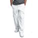 Men's Workwear Sweatpants American Style Terry Fleece Drawstring Elastic Waist Straight Leg Sportswear Long Pants_viptrois.com