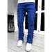 Men's Clothing New Street Men's Jeans Fashion Trend Straight Pants Micro Flaring Tassel Patch Pants_viptrois.com