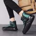 Men's Winter Snow Boots With Fleece Lining - Thick Sole Slip-On Casual Shoes For Teens & Adults - Waterproof High-Top Warm Boots_viptrois.com