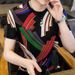 Summer New Ice Silk Breathable Short T-shirt, Trendy Printed Half Sleeved Men's Top For Young And Middle-aged Brands_viptrois.com