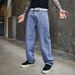 Men's Clothing New American Retro Full Print Jacquard Jeans Men's Loose Straight Washed Wide Leg Casual Trousers Men_viptrois.com