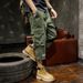 American Style Workwear Seven-Quarter Loose Straight Summer Casual Pants Cotton Plus Size Men's Trousers_viptrois.com