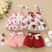 Babies' clothes baby sling suit female baby 0-2 years sling cute cotton shorts three-piece summer_viptrois.com