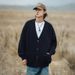 Pure Textured Thick Knit Cardigan Jacket For Men 2024 Autumn Winter New Loose Japanese Style Couple Sweater Knitwear_viptrois.com