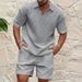 Men's Clothing New Polo Shirt Men's Casual Comfortable Jacquard Small Square Solid Color Lapel Sports Short Sleeve_viptrois.com