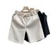 Men's Clothing Men's Summer Thin Sports Shorts Trendy Style Casual Pants Loose Straight Wide Leg Five Point Wheat Ear Pattern_viptrois.com