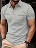 2025d Trendy Sports Casual Men's Plus Size Summer Thin Solid Color Short Sleeve_viptrois.com