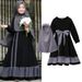Kids' Clothing Girls spring and autumn long sleeved dress + solid color headscarf two piece children's clothing ins set_viptrois.com