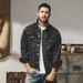 Men's clothing Heavy Denim Jacket Loose Trendy Classic Retro Lapel Work Jacket_viptrois.com