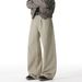 Men's Clothing Textured Pure Cotton Casual Pants Men's Autumn New Style Solid Color Versatile Straight Pants Trendy Brand Slightly Wide Long Pants_viptrois.com