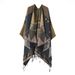 Apparel Accessories New Tassel Geometric Pattern Shawl Women's Autumn and Winter All-match Pastoral Style Split Cape Warm Cashmere Scarf_viptrois.com
