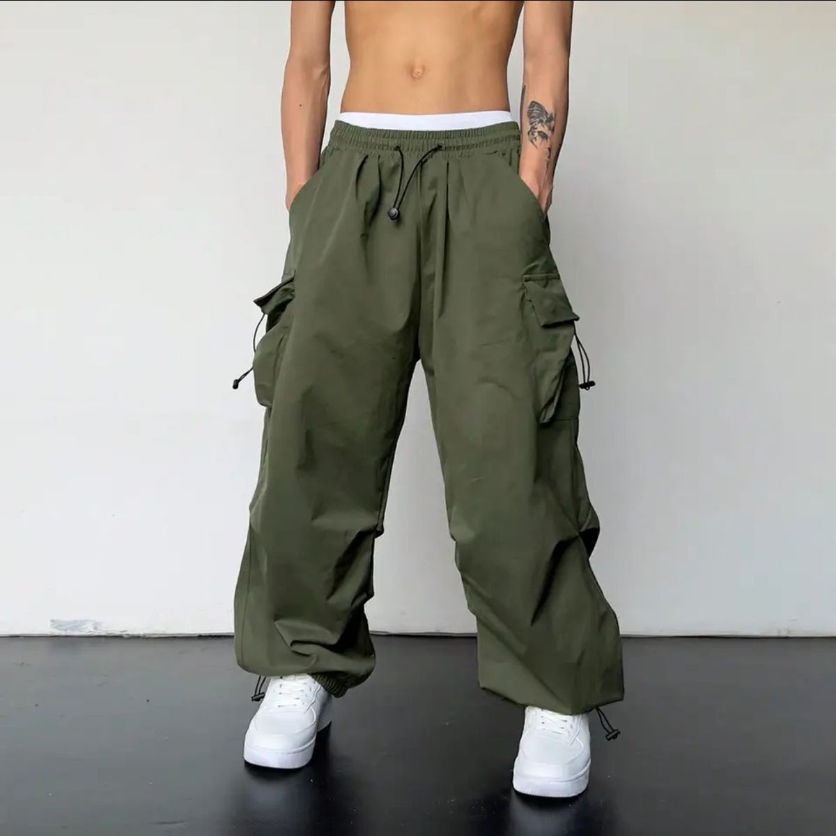 Men's Clothing 2025 Hot Style Quick Drying Overalls For Men And Women High Waist Wide Leg Casual Sports Trousers American Parachute Trendy Trousers_viptrois.com