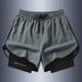 Men's Clothing Summer Exposure Double Layer Sports Men And Women Couple Shorts Running Live Broadcast Hot Selling_viptrois.com