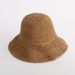 Women's Summer Simple Handmade Grass Knitted Hook Needle Fisherman's Large Edge Foldable Sun Shade Hat_viptrois.com
